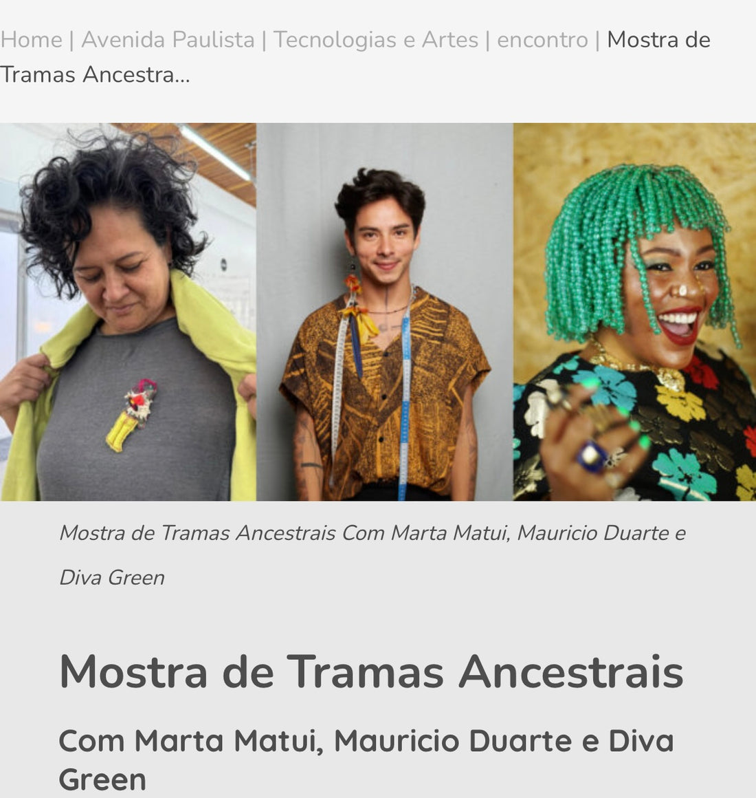 Mostra de Tramas Ancestrais no Sesc Paulista